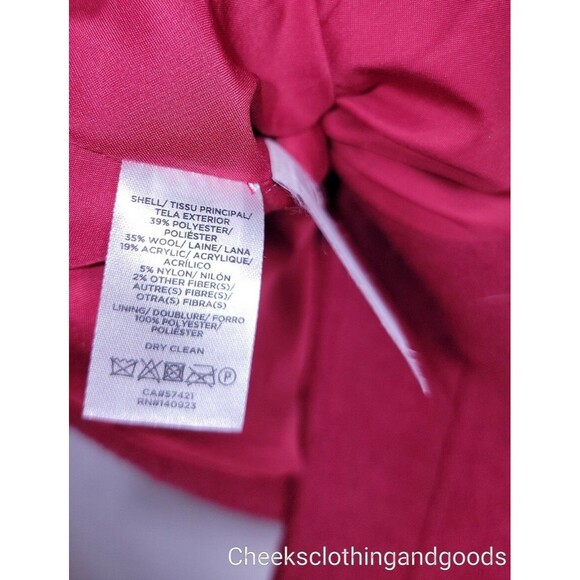 LOFT Ann Taylor "Cherry Jam" Wooly Funnel Neck Moto Zip Soft Coat size XS - Picture 8 of 8